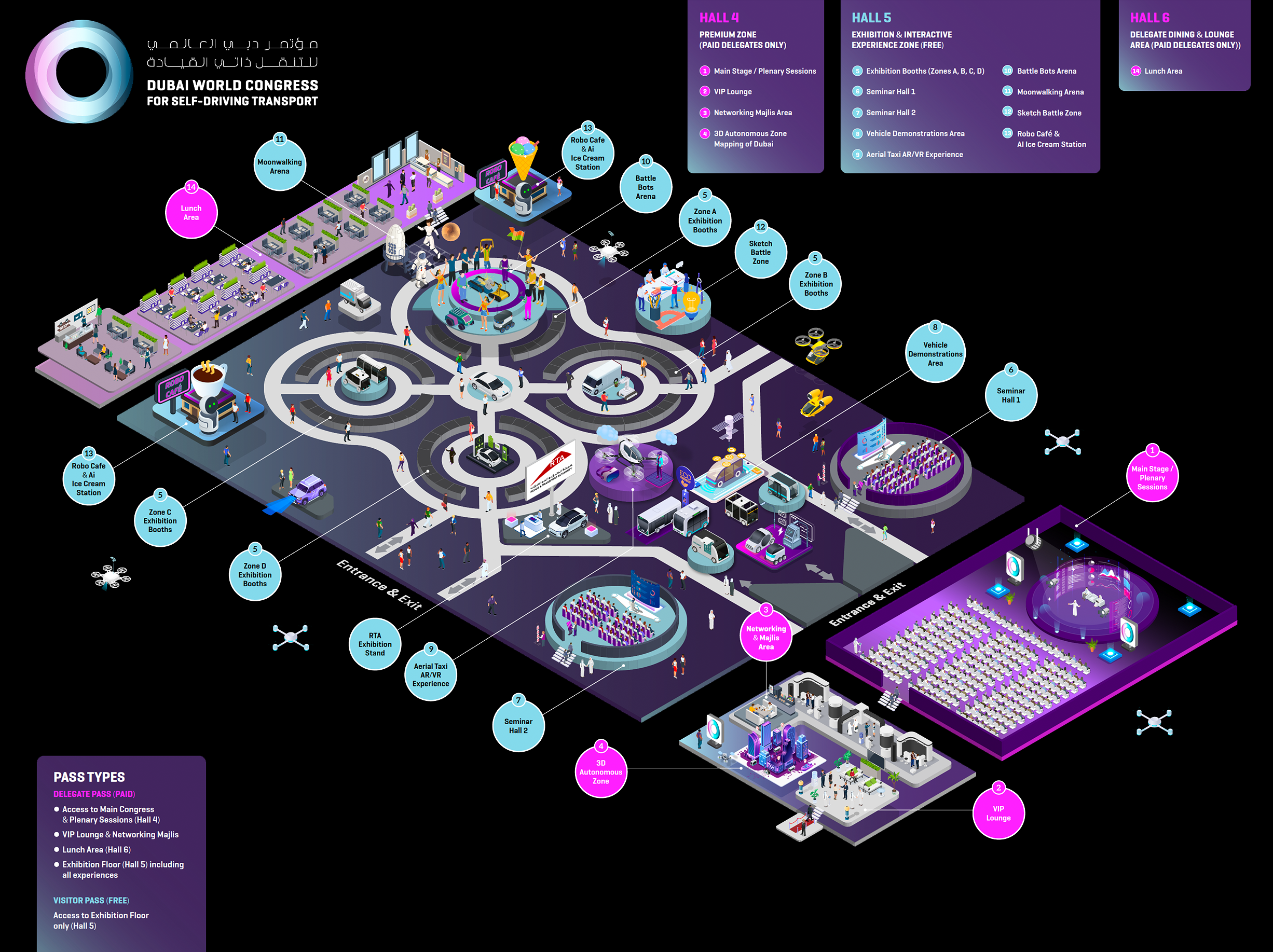 3D exhibition floorplan for Dubai World Congress 2025